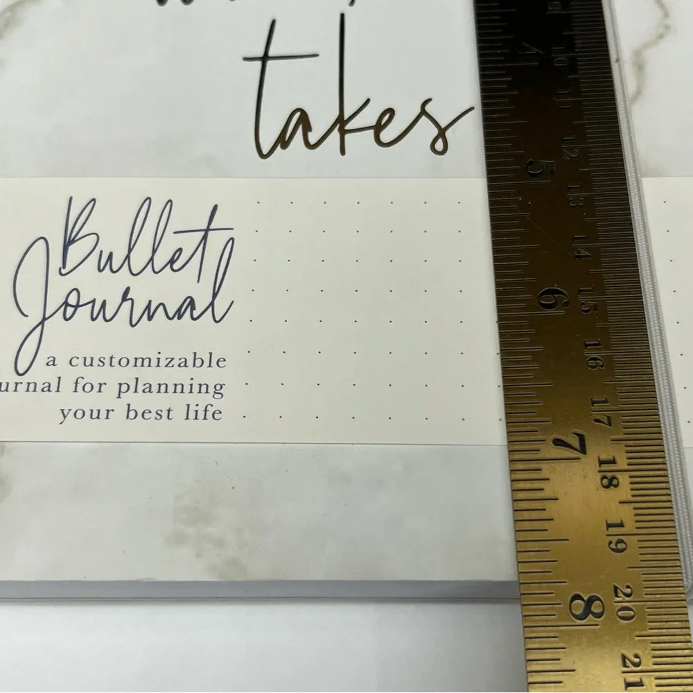 Bullet Journal Hardcover Dotted Gridded Notebook Customizable Bujo Marble Gray